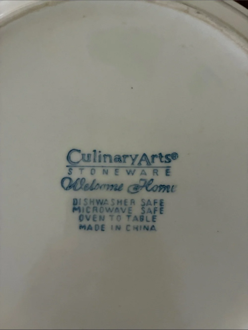 2 Culinary Arts Stoneware Welcome Home Red Hearts Spongeware Dinner Plates